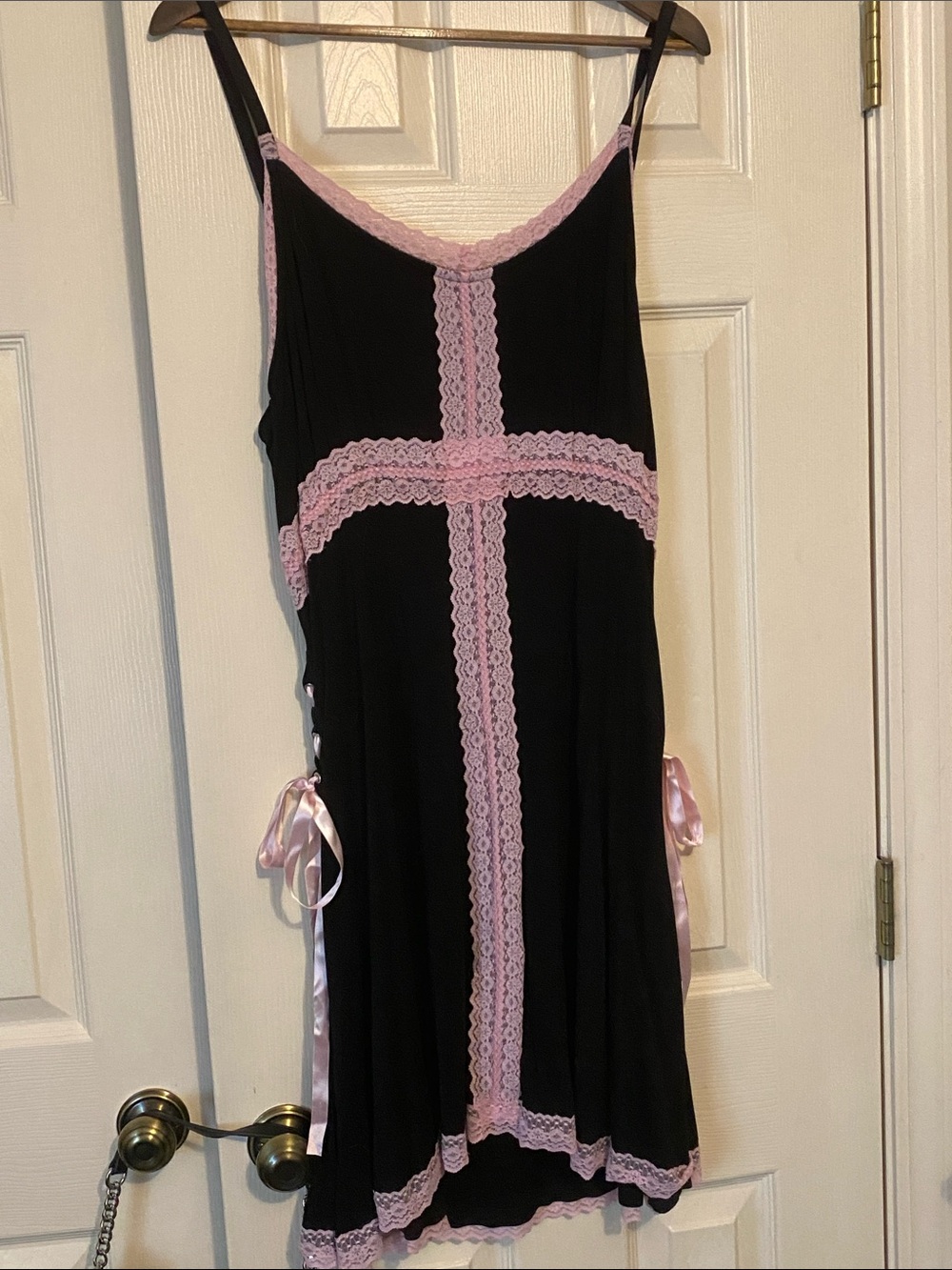 Sweet Society Cami Dress with Pink Lace Trim